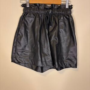 Urban Outfitters Black Faux Leather High Waisted Shorts Small